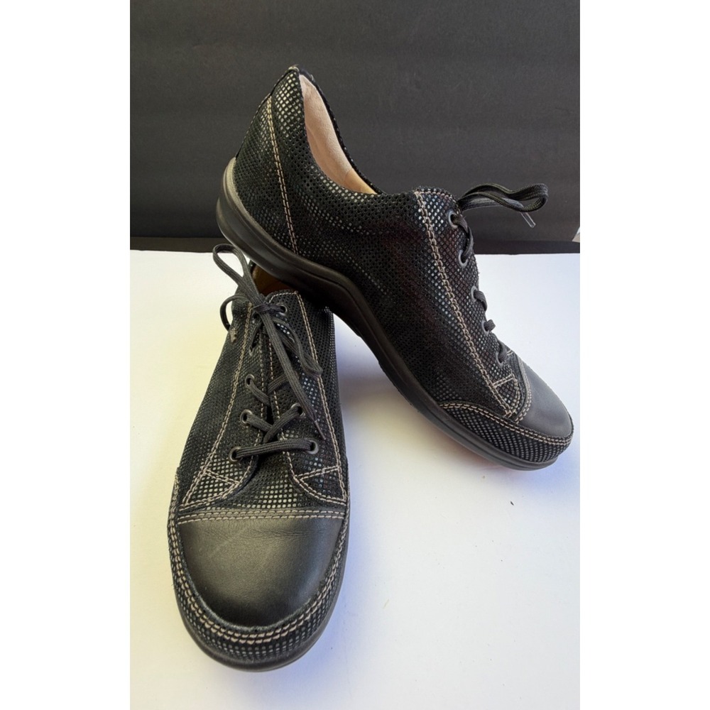 Finn Comfort Soho Lace Up Sneakers Shoes Black Womens EU 40 US Size 9 Walking
